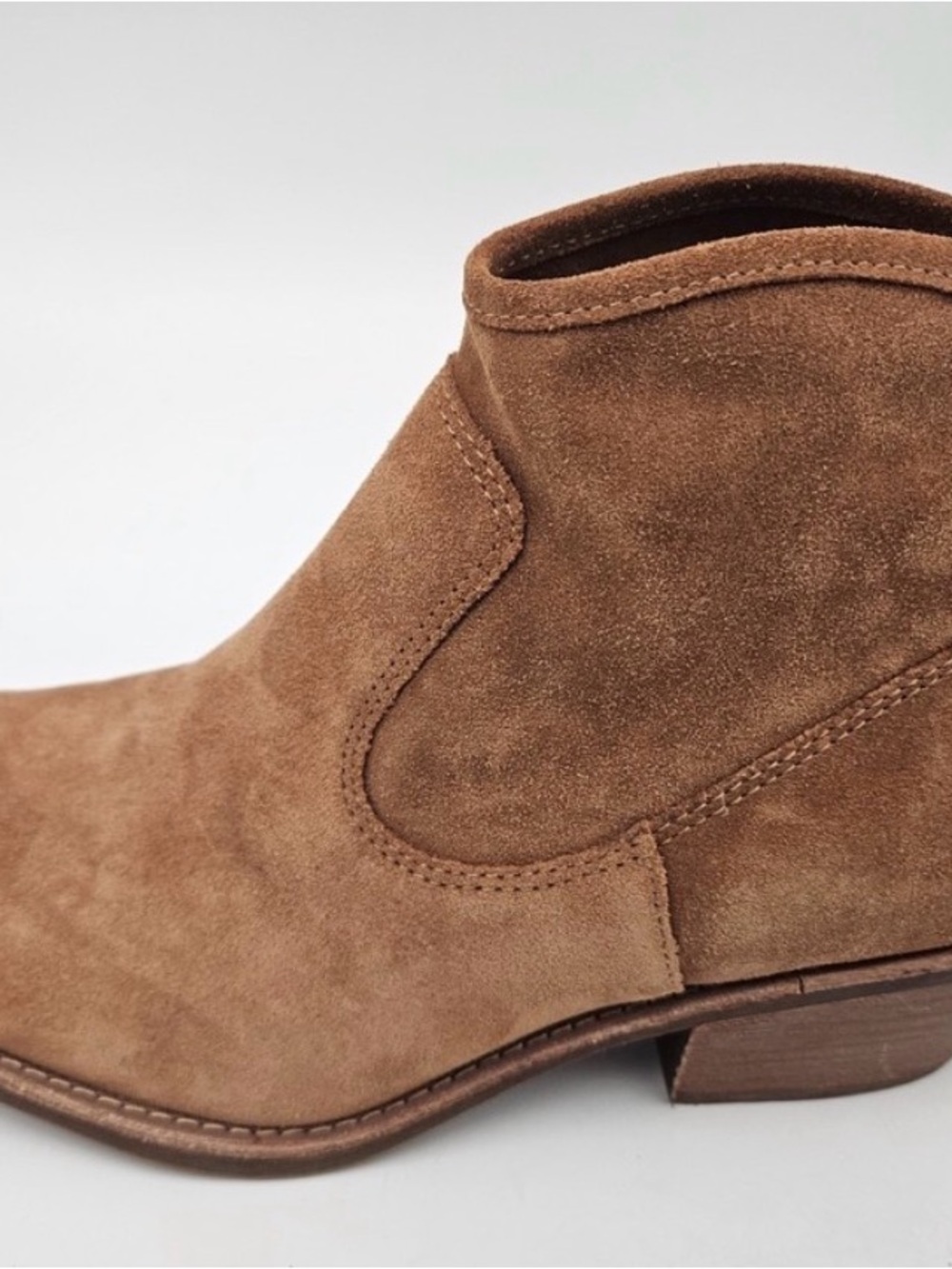 Sofft Tan Suede Ankle Boot with Floral Sole Detail - Picture 6 of 7